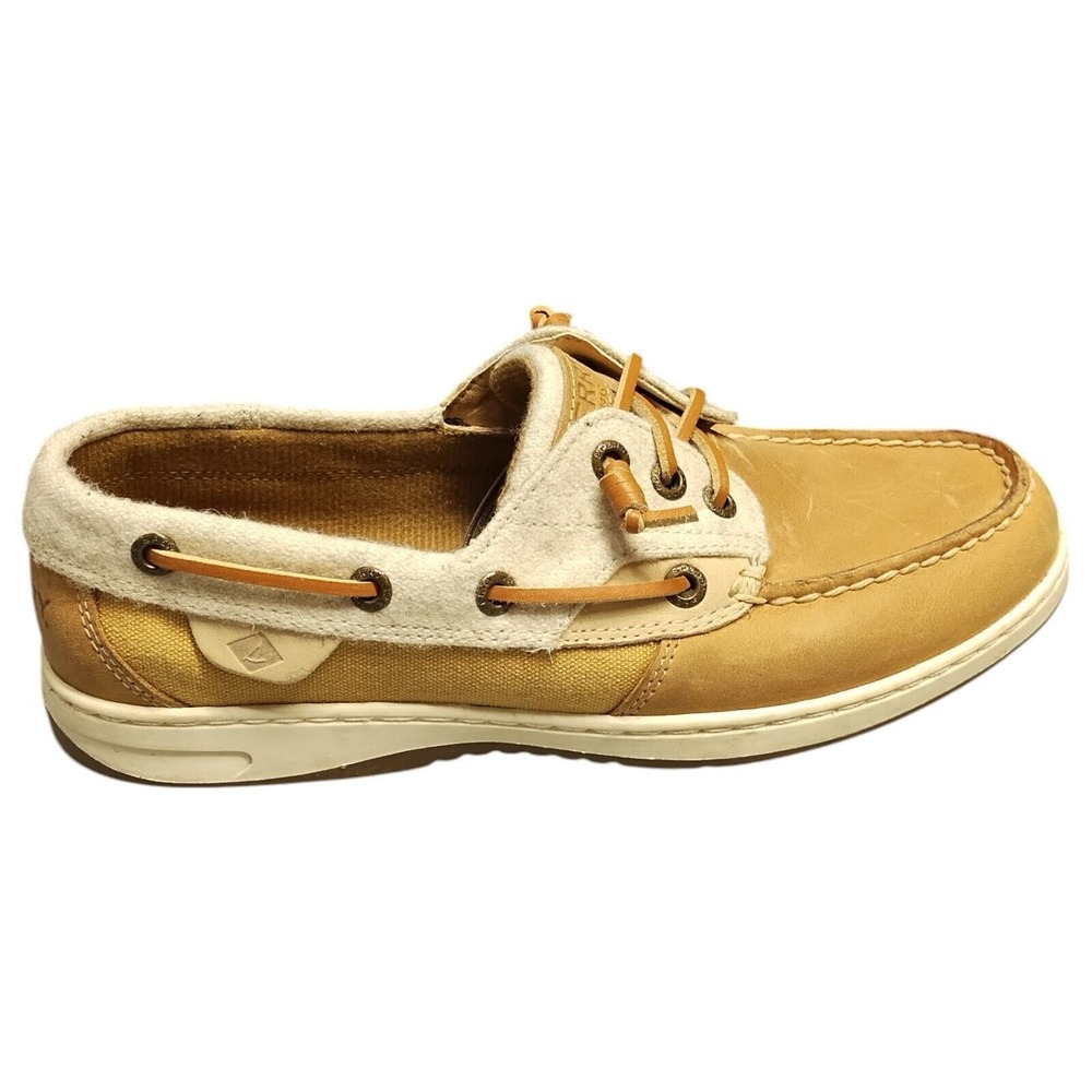 SPERRY TopSider Rosefish Boat Shoes Womens Size 8 Tan Wool Memory foam STS84630